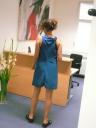 Liniert Kleid Petrol II