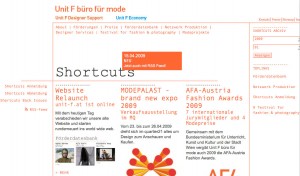 Screenshot Unit F Website